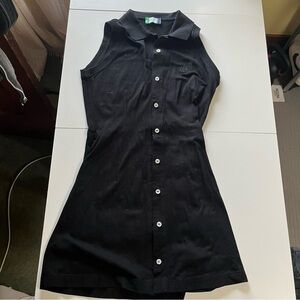 Black Sleeveless Button-Up Dress